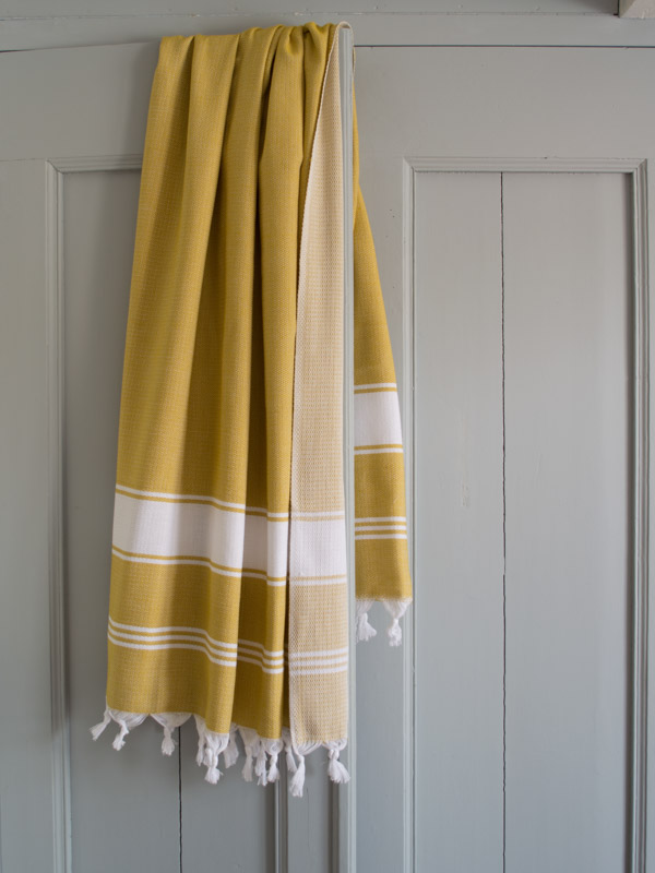hammam towel mustard/white